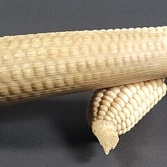 Fine Antique Nakagawa Ryuei Large Sweet Corn Okimono Carving, late 19th century Meiji Resotration Era