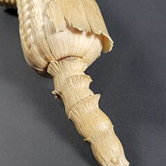 Fine Antique Nakagawa Ryuei Large Sweet Corn Okimono Carving, late 19th century Meiji Resotration Era