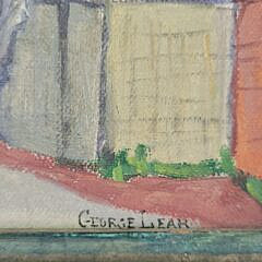 George Lear (1879-1956) “School Street, Nantucket” Oil on Board Painting
