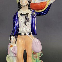 Two Large 19th C. English Staffordshire Sailor Figures