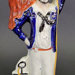Two Large 19th C. English Staffordshire Sailor Figures