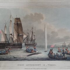 Four 1813 Matthew Dubourg Handcolored Whaling Scene Engravings