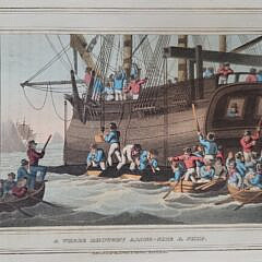 Four 1813 Matthew Dubourg Handcolored Whaling Scene Engravings
