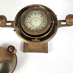 Antique Robinson Co. Brass Nautical Yacht Binnacle Compass