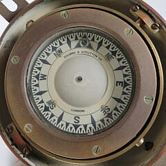 Antique Robinson Co. Brass Nautical Yacht Binnacle Compass