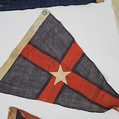 Six Vintage 1930s Yacht Club Burgee Flag Pennants