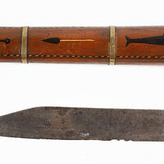 Faroe Islands Wood Knife with Steel Blade and Sheath, 19th Century