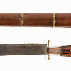 Faroe Islands Wood Knife with Steel Blade and Sheath, 19th Century