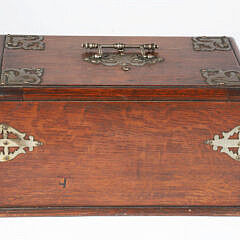 English Oak Mechanical Humidor Box, 19th Century
