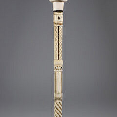 Whaler Made Turk’s Head Knob Grip Architectural Walking Stick, mid 19th Century