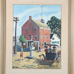 Watson Cady Watercolor "Old Customs House Nantucket, Main St", circa 1940