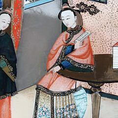 Antique Chinese Reverse Painting On Glass