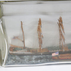 Vintage 4-Mast American Clipper Ship in a Bottle