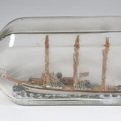 Vintage 4-Mast American Clipper Ship in a Bottle