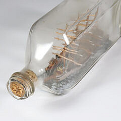 Vintage 4-Mast American Clipper Ship in a Bottle