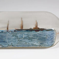 Vintage 4-Mast American Clipper Ship in a Bottle