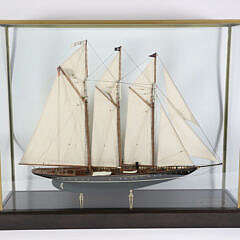 Cased Model Of The 1903 3-Masted Schooner Yacht "Atlantic"