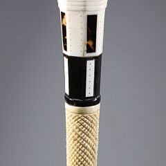 Whaler Made Capstan Knob Grip Walking Stick, mid 19th Century