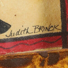 Judith Brinck Folk Art Watercolor of a Sailor “Coming Ashore”, circa 2007