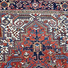 Vintage Hand Knotted Wool Heriz Oriental Carpet, circa 1930s