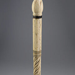 Whaler Made Clenched Fist With Dowel Walking Stick, early 19th Century