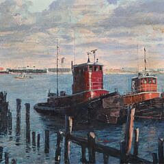Cheslie D’Andrea Oil on Board “Gloucester Harbor”
