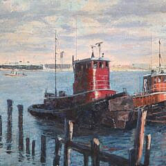 Cheslie D’Andrea Oil on Board “Gloucester Harbor”