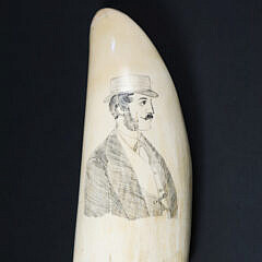 Scrimshaw Polychromed Whale Tooth “Seven-Star Flag”, 19th Century