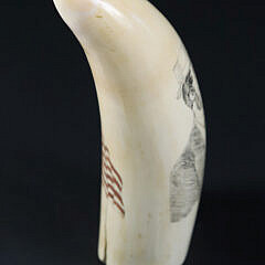 Scrimshaw Polychromed Whale Tooth “Seven-Star Flag”, 19th Century