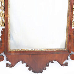 Chippendale Carved Mahogany Parcel Gilt Mirror, 18th Century