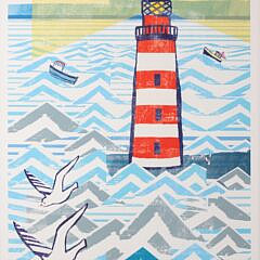 Pair Of Lou Mills Prints “The Lighthouse” and “Chip Bandit”
