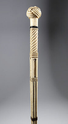 Whaler Made Turks Head Knot Grip Walking Stick, 19th Century