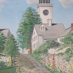 Elin Johnson Vintage Oil On Board “Stone Alley Nantucket”