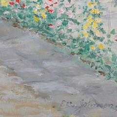 Elin Johnson Vintage Oil On Board “Stone Alley Nantucket”