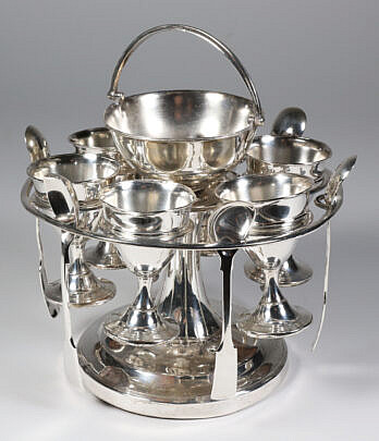 Silver Plated Vintage Egg Cup Caddy