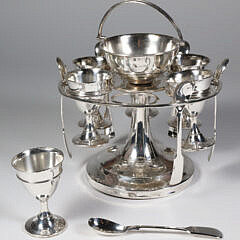 Silver Plated Vintage Egg Cup Caddy