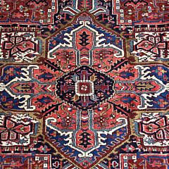 Vintage Hand Knotted Wool Heriz Oriental Carpet, circa 1930