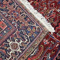 Vintage Hand Knotted Wool Heriz Oriental Carpet, circa 1930