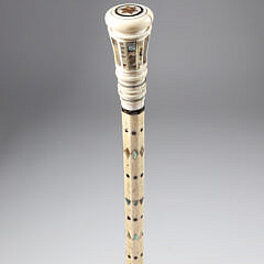 Whaler Made Pommel Grip Walking Stick, mid 19th Century
