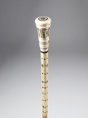 Whaler Made Pommel Grip Walking Stick, mid 19th Century