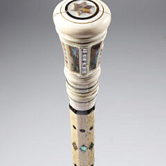 Whaler Made Pommel Grip Walking Stick, mid 19th Century