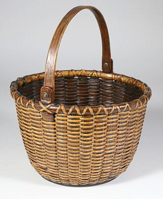 Round Open Swing Handle Nantucket Basket 19th Century