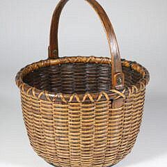 Round Open Swing Handle Nantucket Basket, 19th Century