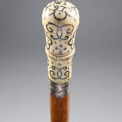French Whale Made Pique Walking Stick, circa 1697