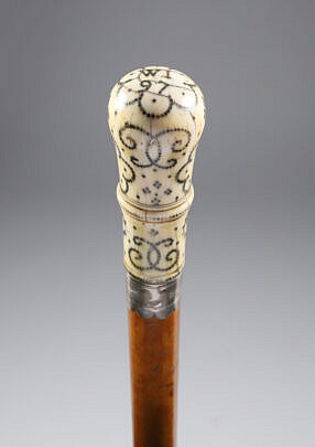 French Whale Made Pique Walking Stick, circa 1697