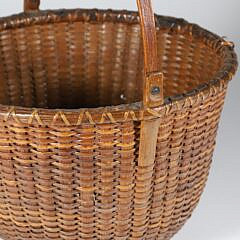 Antique Round Open Swing Handle Nantucket Basket, 19th Century