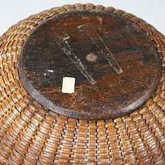 Antique Round Open Swing Handle Nantucket Basket, 19th Century