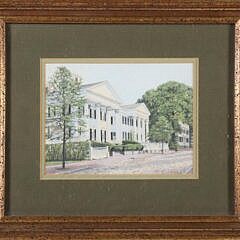 Pat Longley Watercolor On paper "Portrait Of 94 Main And The Hadwen House"