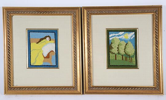 23-3675 Pair of Needlepoint Pictures A 7476 JPG