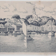 Ruth Havilland Sutton Black and White Lithograph Titled “South Tower”